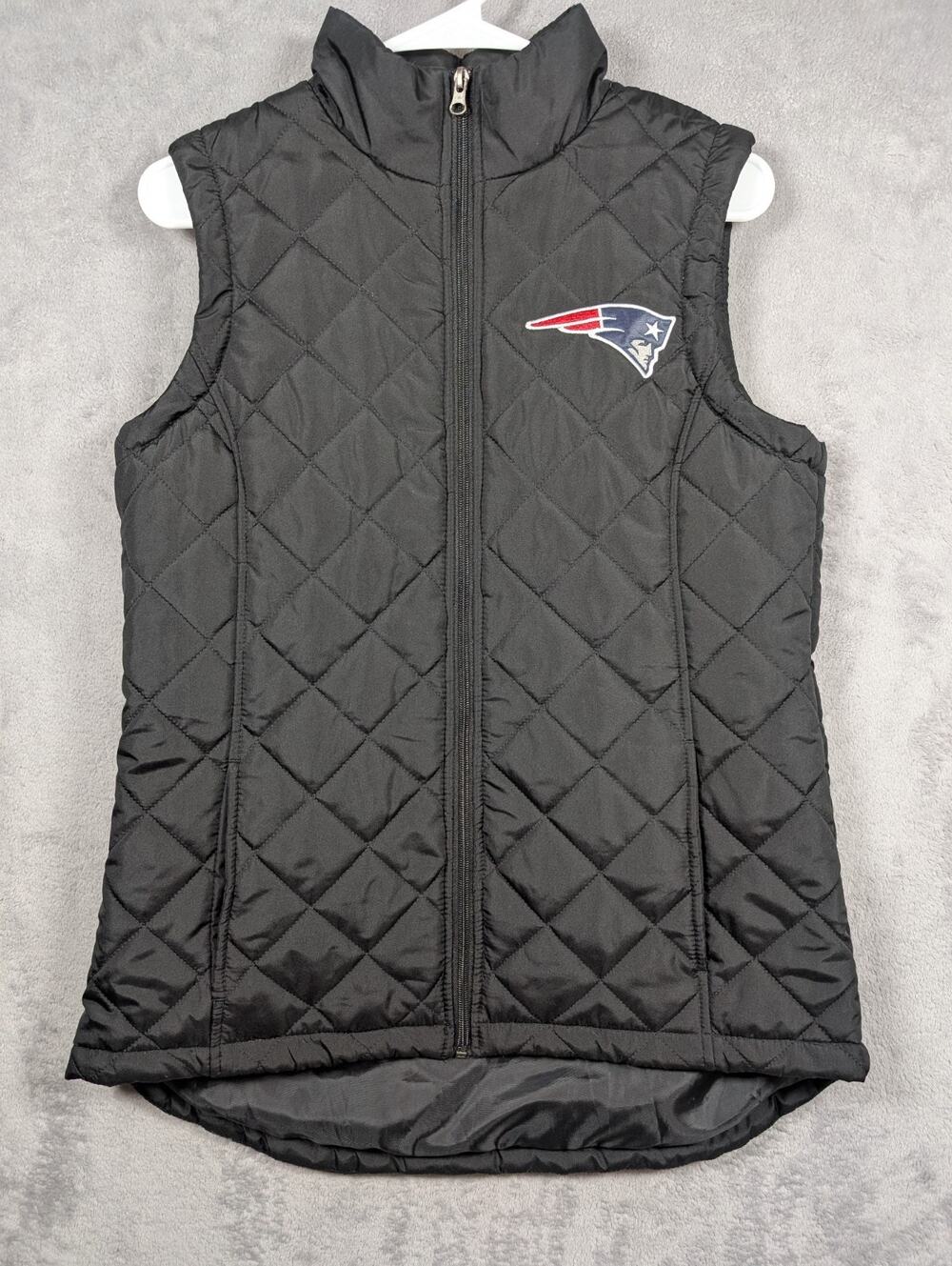 New England Patriots NFL Team Apparel Vest Womens Size Large Black Football Team